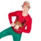 Ugly Sweater Fedora Hat - Funny Christmas Holiday Red and Green Ugly Sweater Party Hat for Adults and Kids